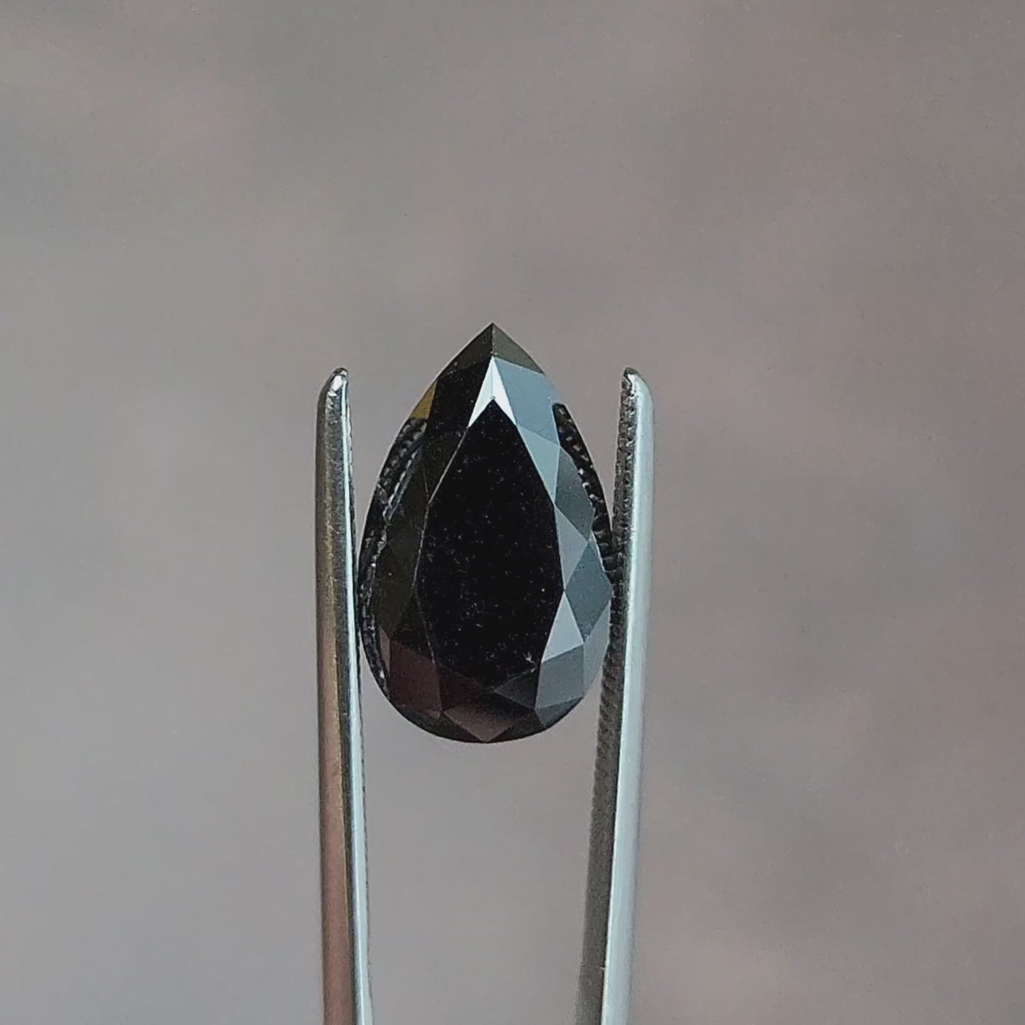2.63ct Faceted Pear Black Diamond