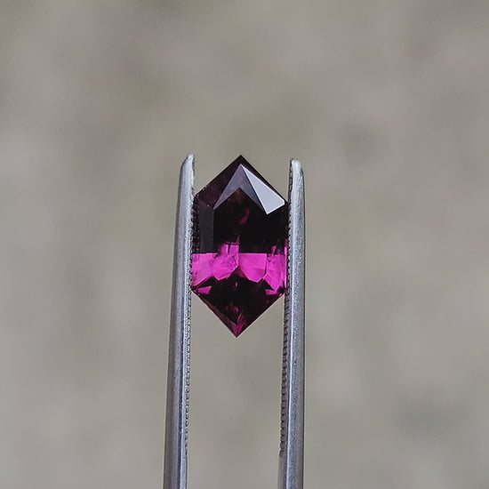 Load and play video in Gallery viewer, 2.27ct Natural Purple Garnet Elongated Hexagon
