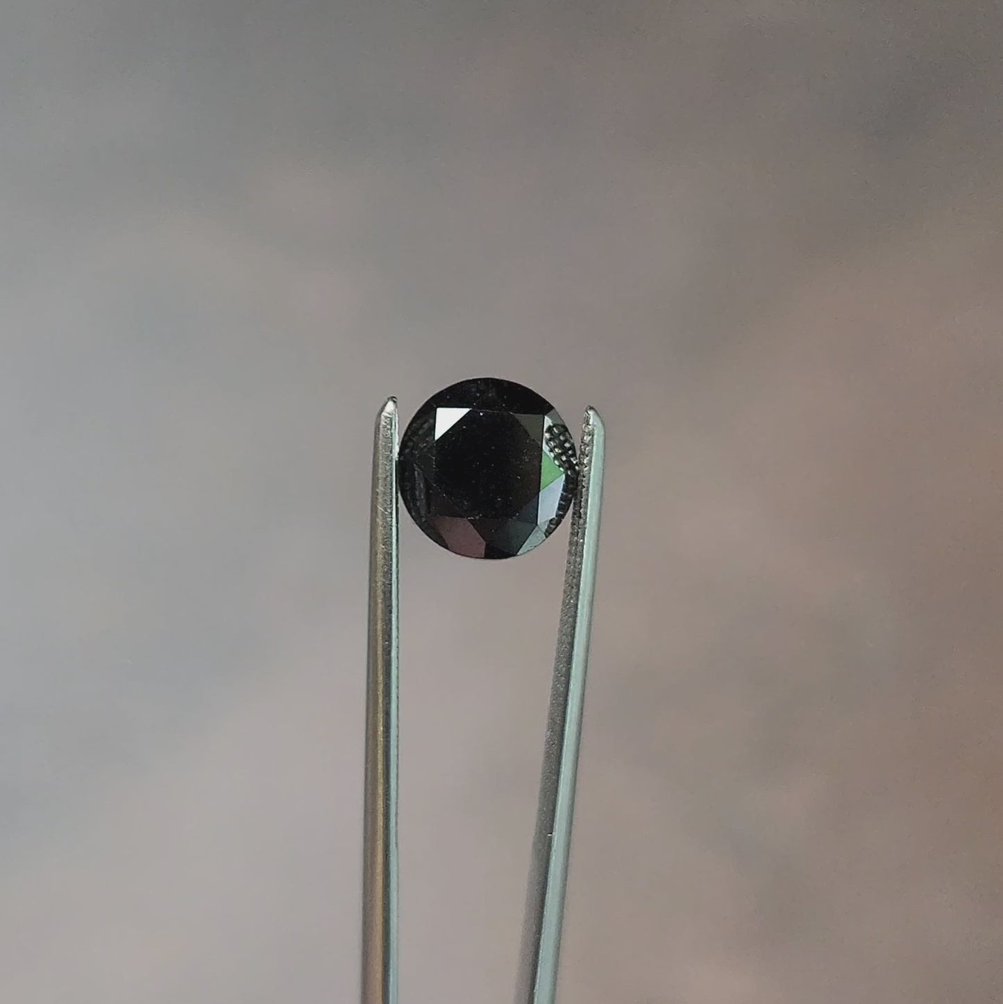 Load and play video in Gallery viewer, 1.94ct Faceted Round Brilliant Black Diamond (Heat Treated)
