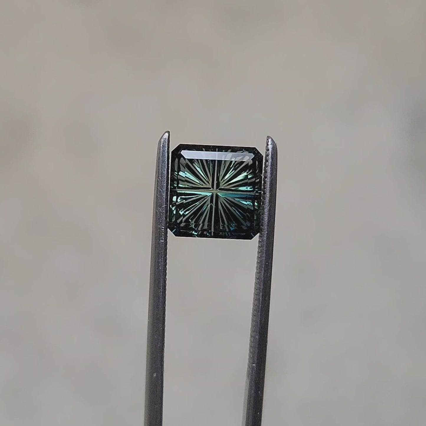 1.62ct Natural Teal Australian Square Sapphire - Starbrite Cut by John Dyer