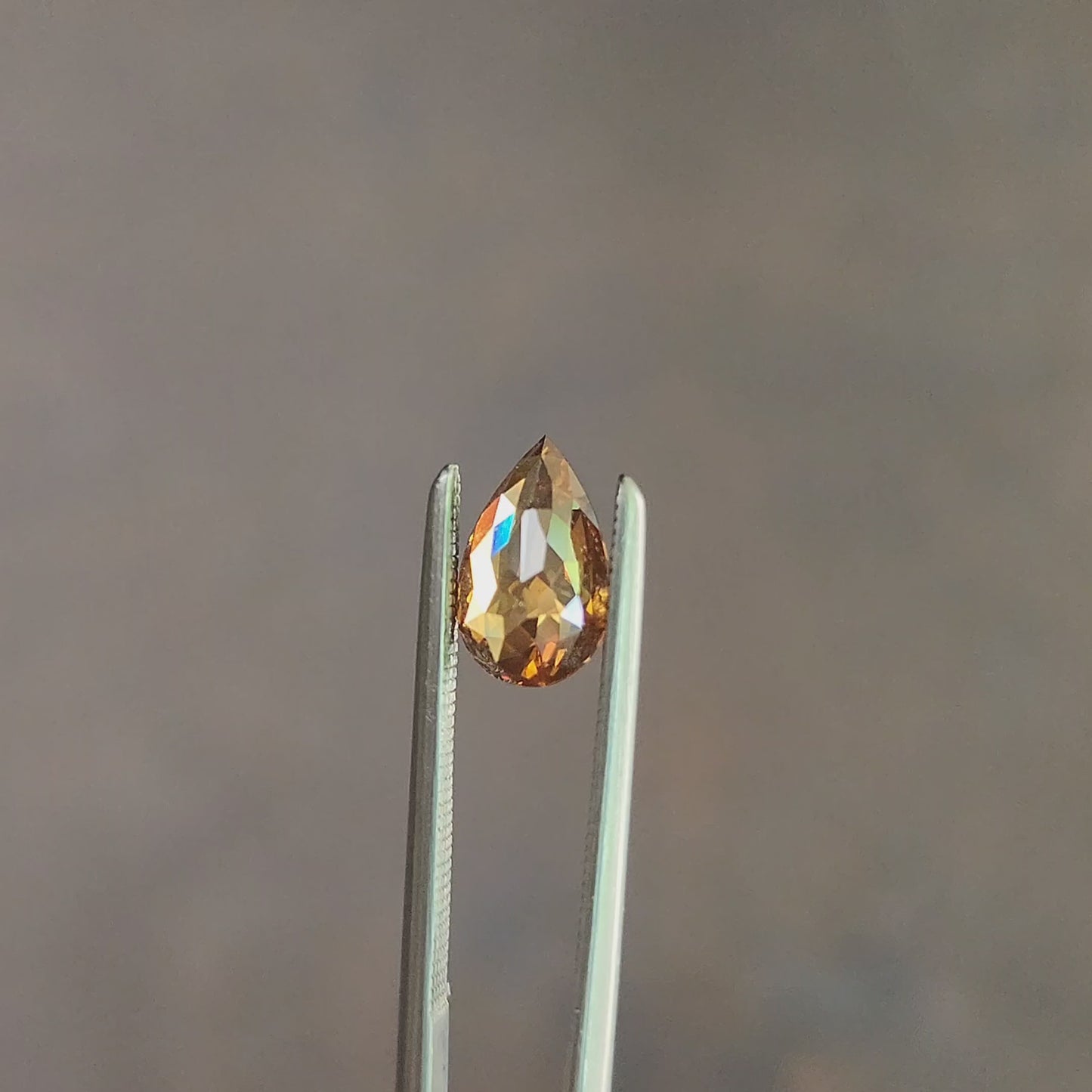 Load and play video in Gallery viewer, .75ct Natural Diamond Rose Cut Pear Champagne
