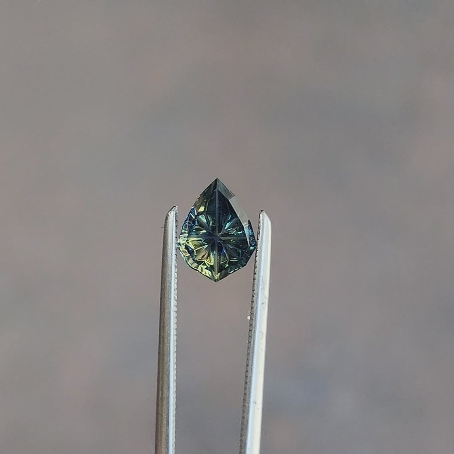 Parti Blue Yellow Fantasy Kite Cut Sapphire from Australia 