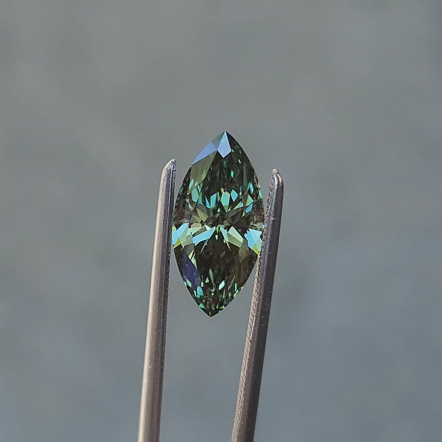 1.52ct Marquise Cut Lab Vivid Green Diamond VVS