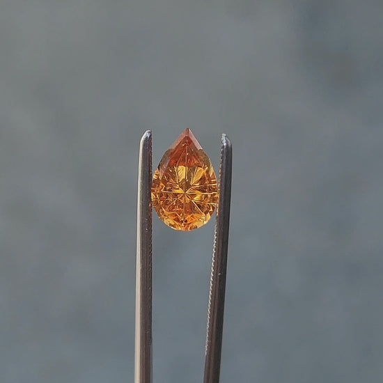 1.45ct Natural Mandarin Garnet Pear - Starbrite cut by John Dyer