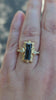 Fantasy Cut Baguette Indicolite Tourmaline Moon Fire Ring 14k Yellow Gold video
