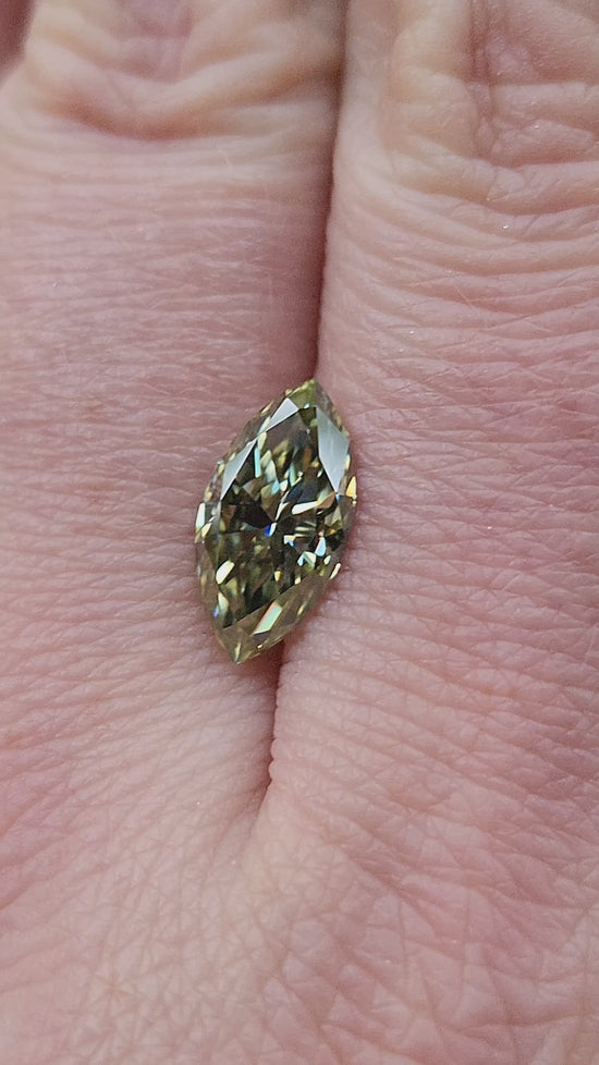 Load and play video in Gallery viewer, 12x6mm Fairy Mint Green Moissanite Marquise
