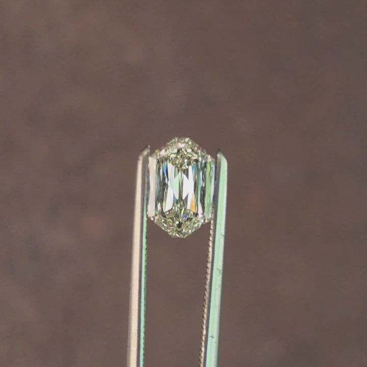 Load and play video in Gallery viewer, .80ct Natural Diamond Hexagonal Criss Cross Cut N/VS2
