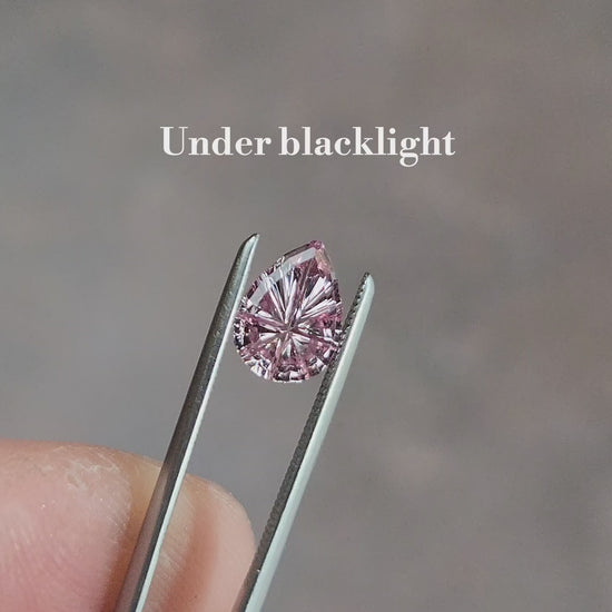 Load and play video in Gallery viewer, 1.02ct Natural Dragon Malaya Garnet Pear - Starbrite Cut by John Dyer

