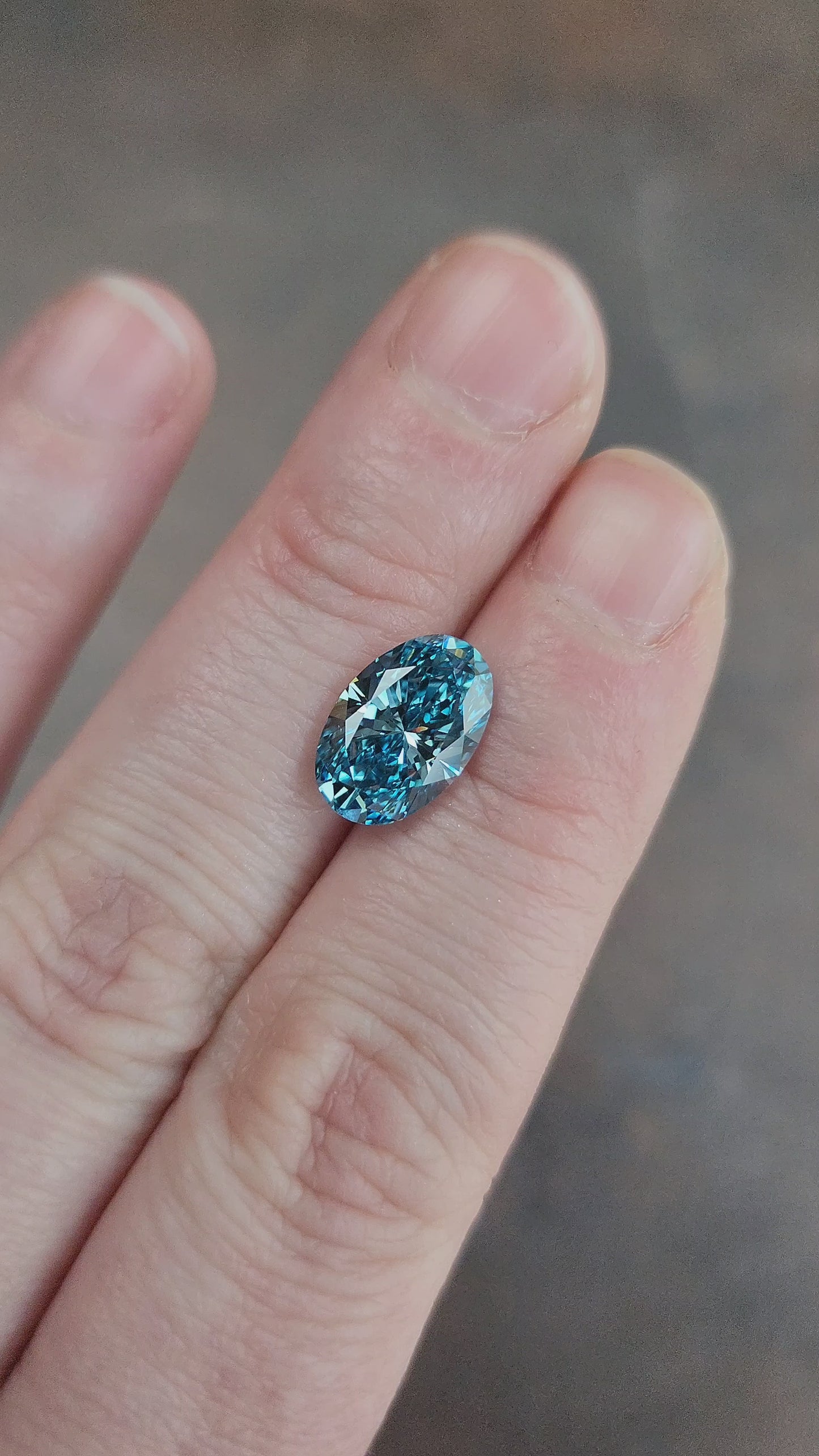 Load and play video in Gallery viewer, Fancy vivid blue lab diamond oval
