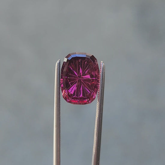 4.33ct Natural Rhodolite Garnet Cushion - Starbrite cut by John Dyer