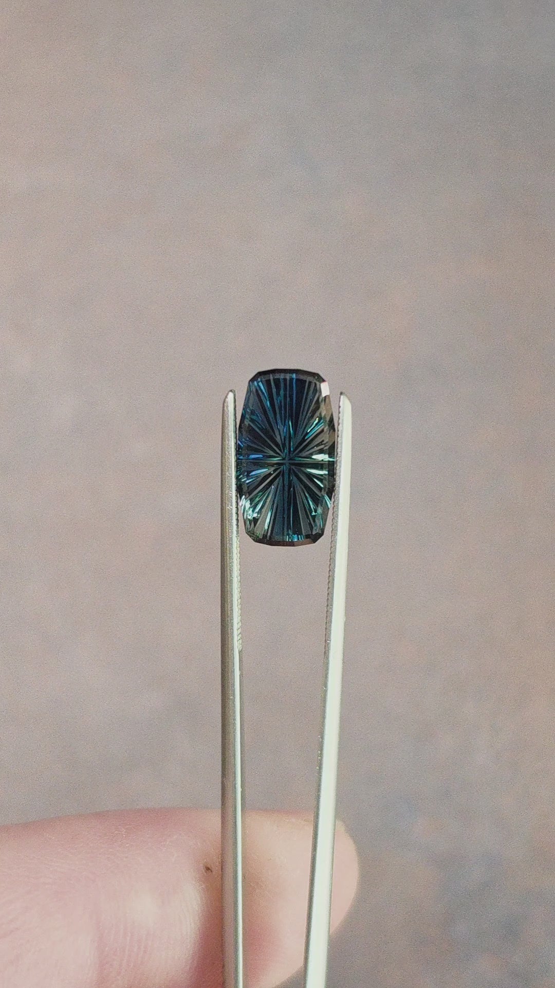 Load and play video in Gallery viewer, 2.93ct Parti Natural Australian Sapphire Starbrite Elongated Cushion Cut Teal by John Dyer
