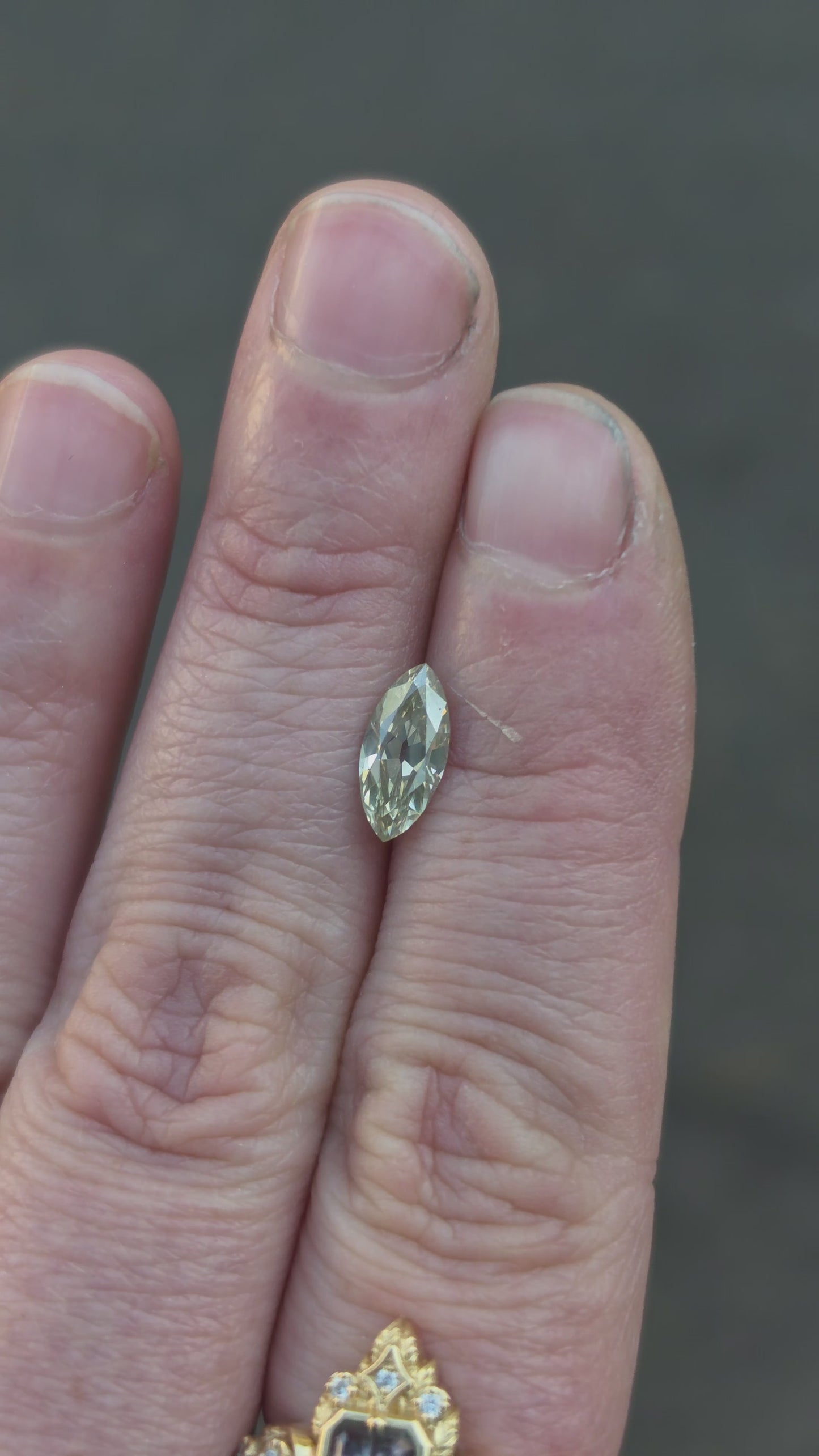 Load and play video in Gallery viewer, 1.04ct Natural Old Mine Cut Marquise Diamond L/SI2
