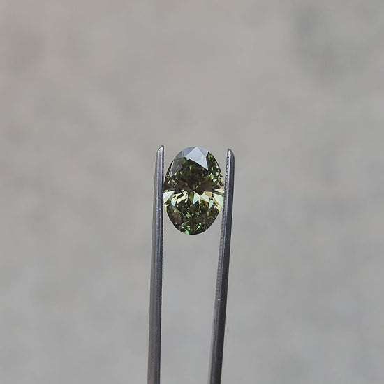 1.79ct Oval Green Lab Diamond VS1