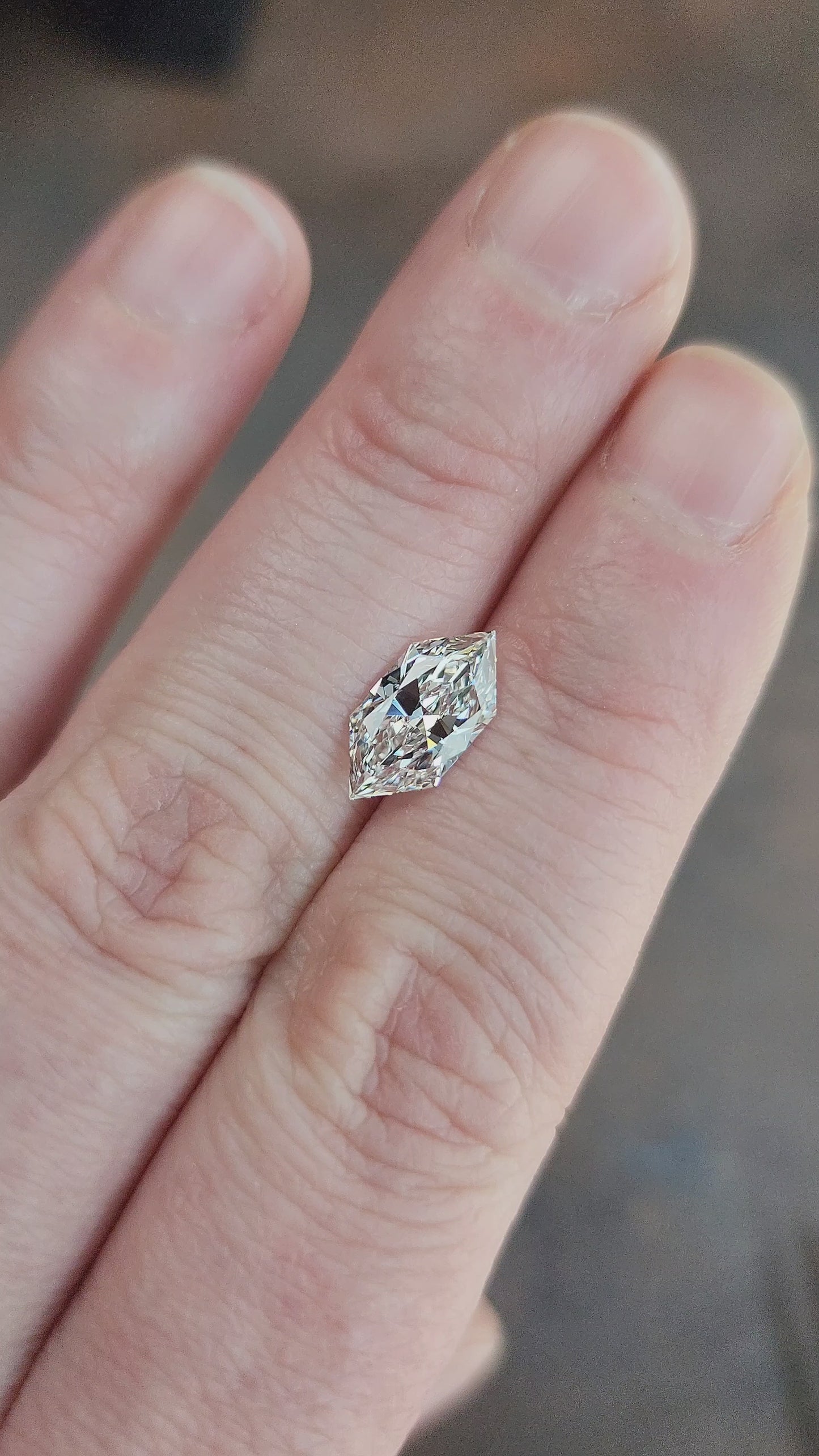 Load and play video in Gallery viewer, Duchess or Elongated Hexagon Lab Diamond Faceted Cut
