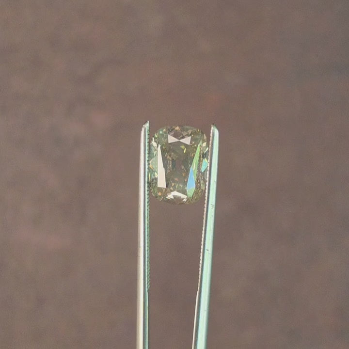 Load and play video in Gallery viewer, 1.51ct Natural Diamond Old Mine Cut Cushion M/SI2
