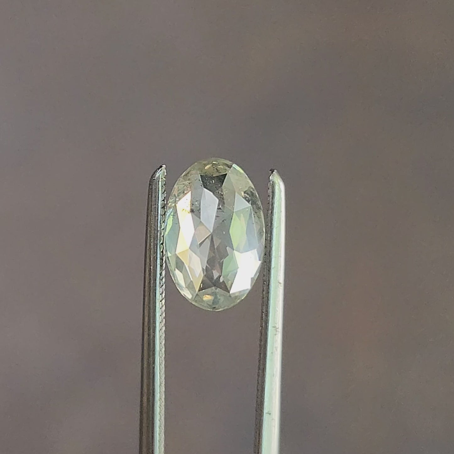 Load and play video in Gallery viewer, 1.45ct Natural Diamond Rose Cut Oval Salt and Pepper
