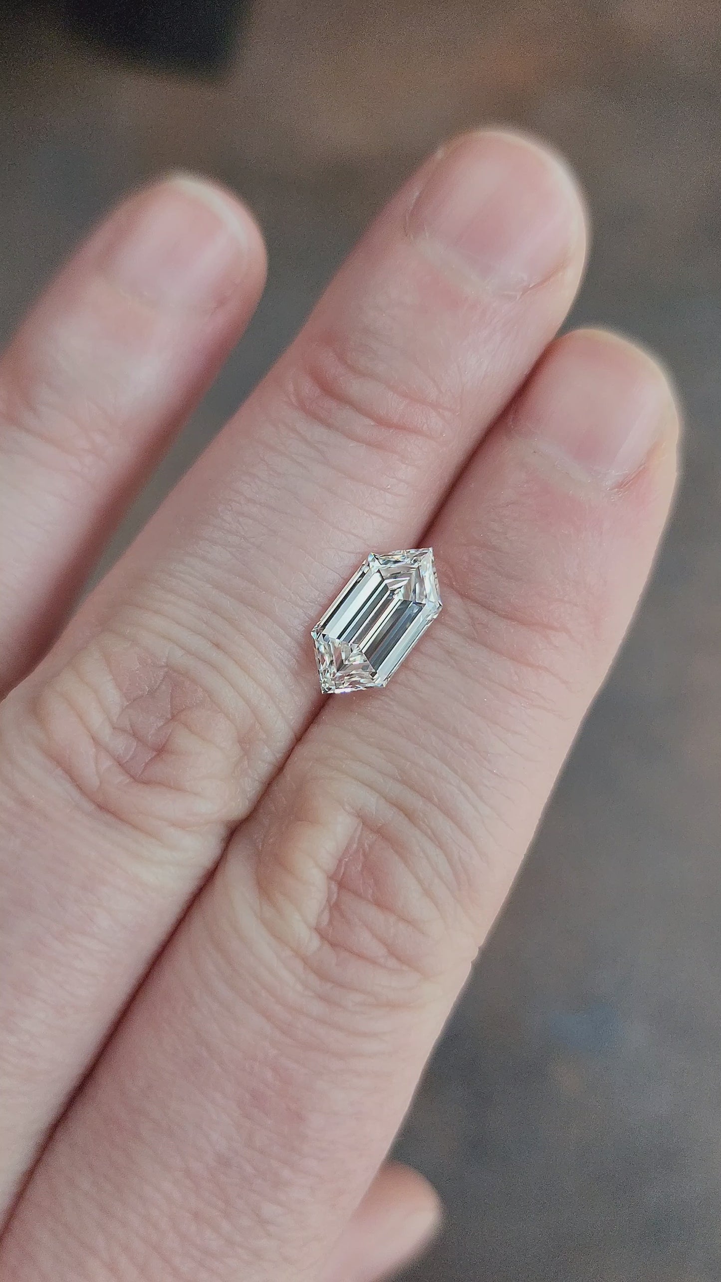 Load and play video in Gallery viewer, Duchess or Elongated Hexagon Lab Diamond Step Cut
