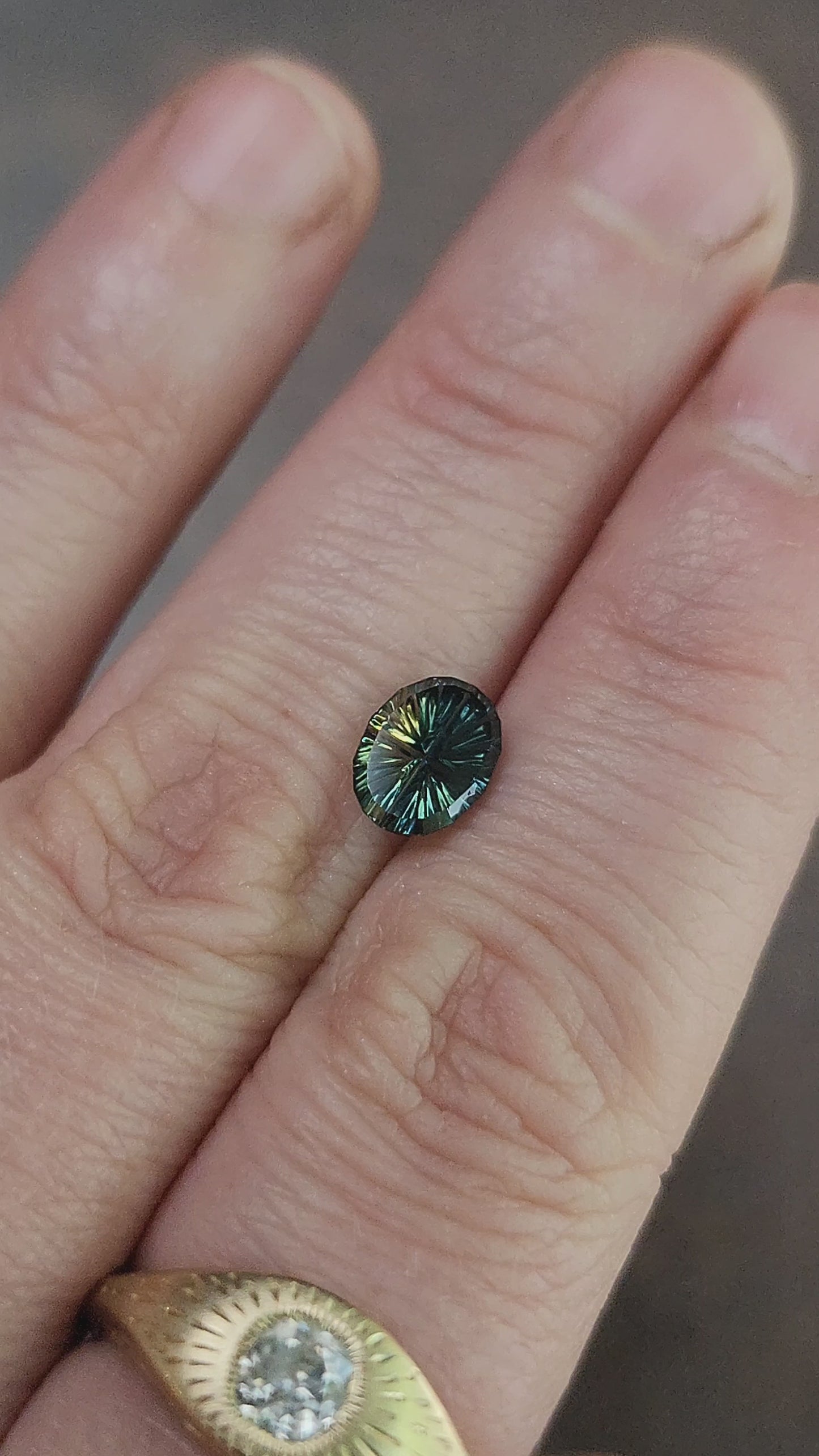 Load and play video in Gallery viewer, 1.31ct Natural Australian Parti Sapphire Oval Fantasy Cut
