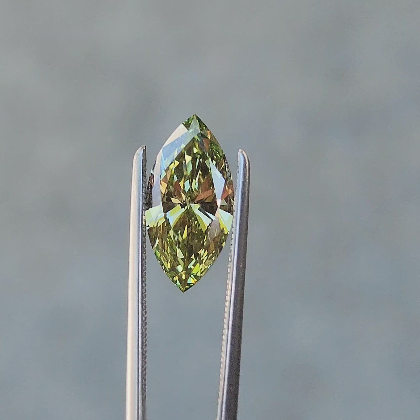 1.70ct Marquise Cut Lab Vivid Green Diamond VVS