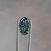 2.74ct Color Shift Blue Green Sapphire Oval Fantasy Cut by Brett Kosnar