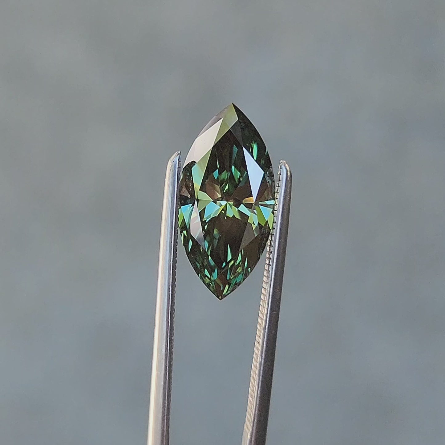 2.05ct Marquise Cut Lab Vivid Green Diamond VVS