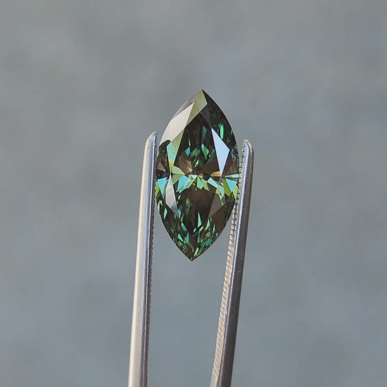 2.05ct Marquise Cut Lab Vivid Green Diamond VVS