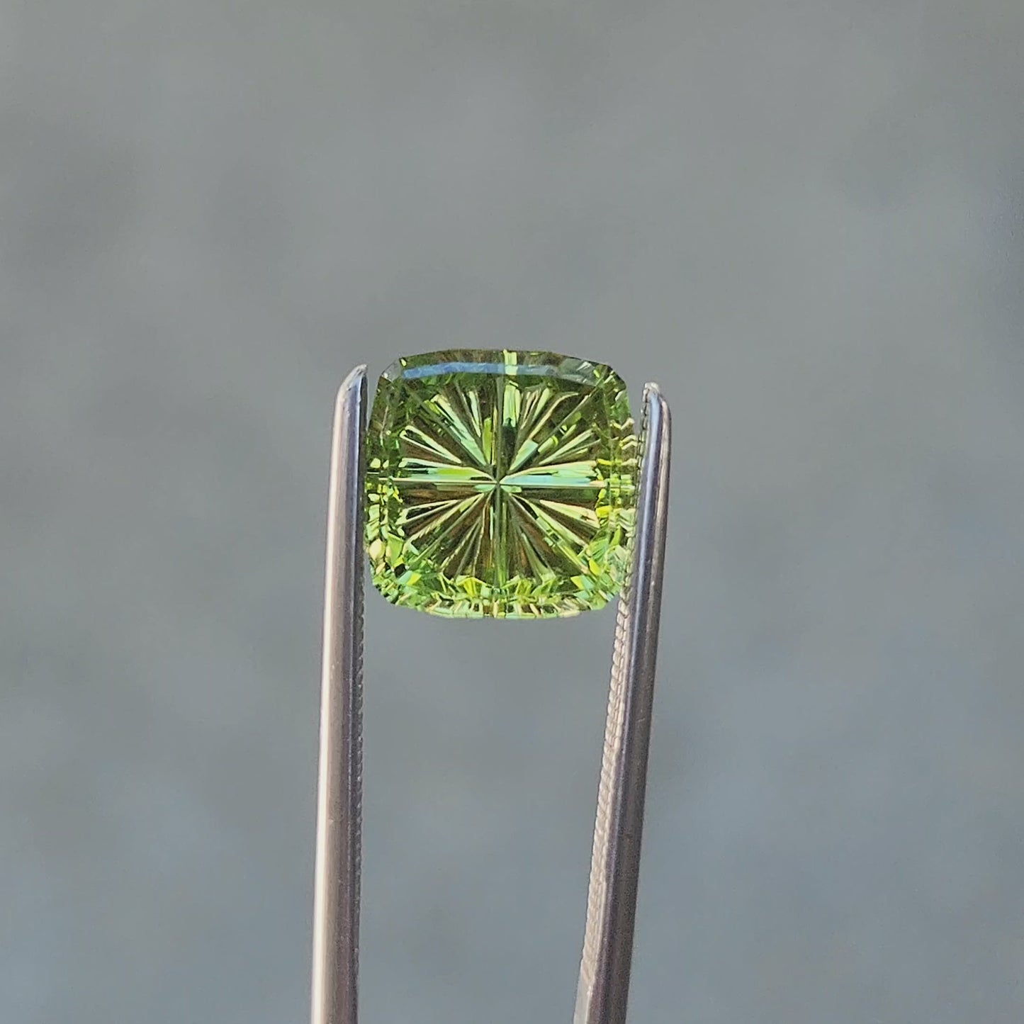 2.18ct Natural Green Tourmaline Cushion - Starbrite cut by John Dyer