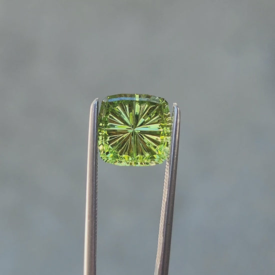 2.18ct Natural Green Tourmaline Cushion - Starbrite cut by John Dyer