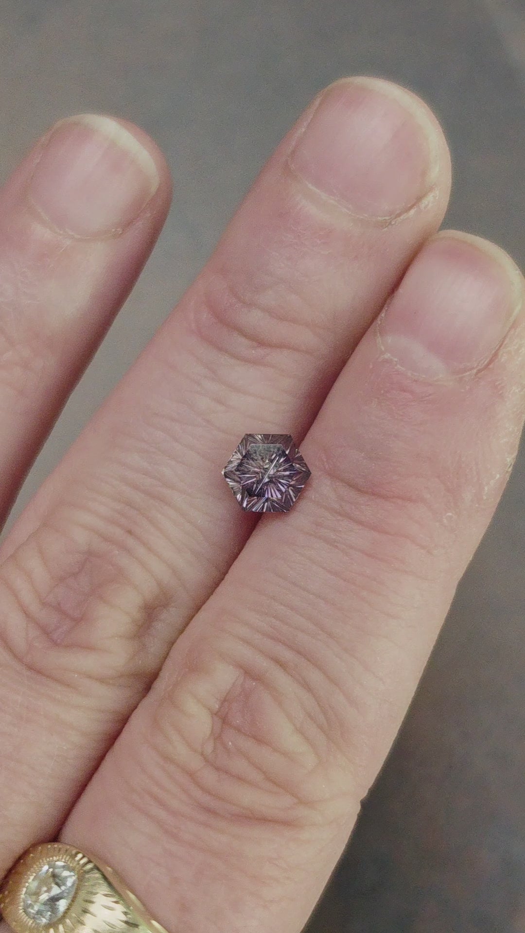 Load and play video in Gallery viewer, 1.36ct Natural Dragon Sapphire Hexagon Fantasy Cut by Brett Kosnar
