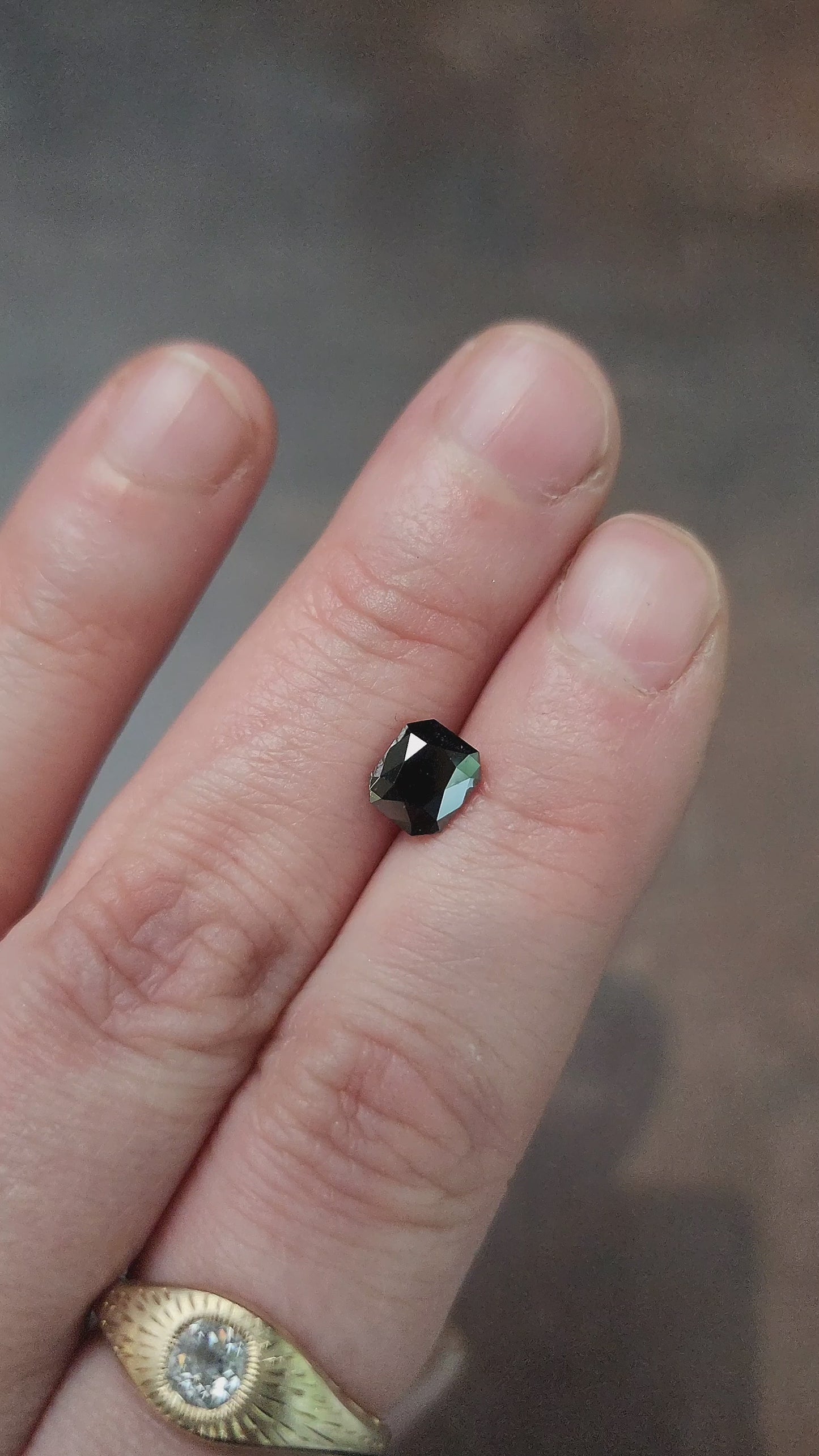 Load and play video in Gallery viewer, 1.26ct Faceted Radiant Black Diamond (Heat Treated)
