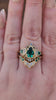 Pear Emerald Cosmos Engagement Ring with Stardust Chevron 14k Yellow Gold video