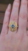 Art Deco Compass Ring with Salt & Pepper Diamond Center and White Diamonds - Sandblasted 14k Yellow Gold video 2