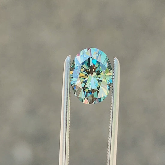 1.40ct Oval Teal Moissanite 8x6mm