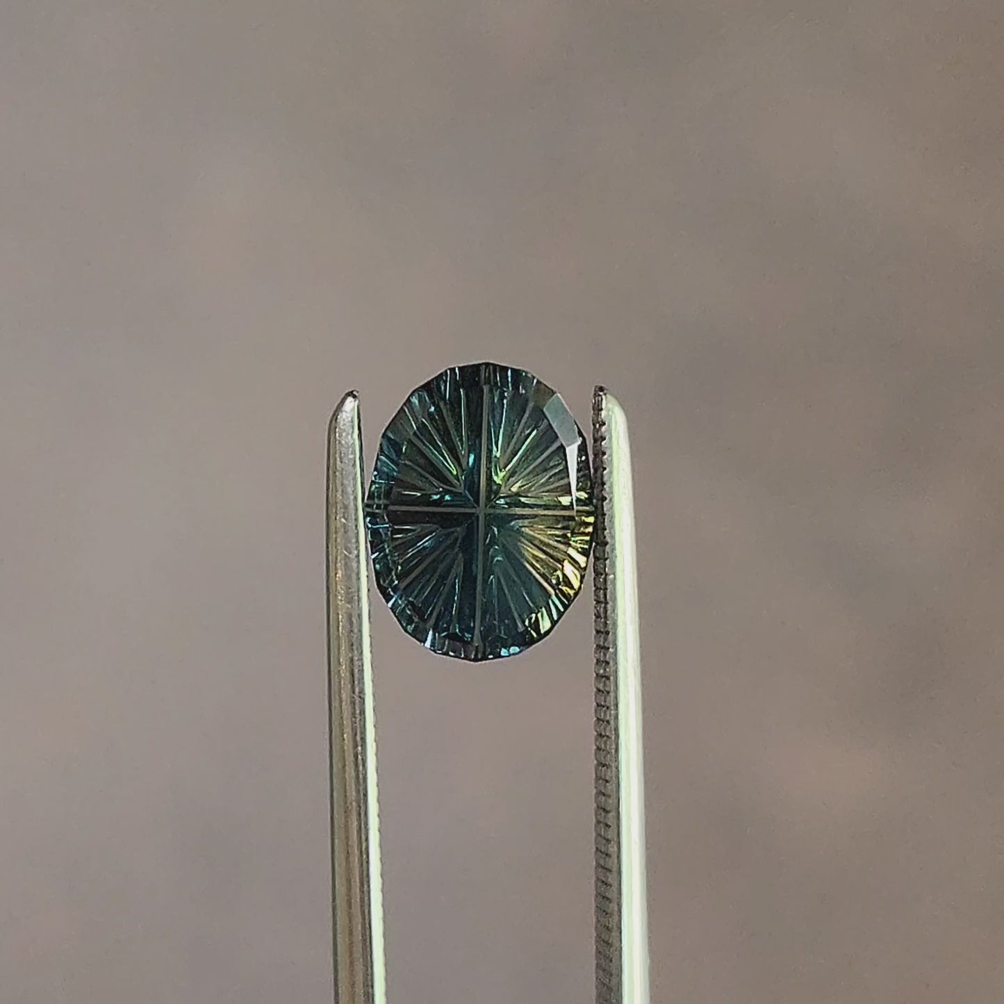 Load and play video in Gallery viewer, 1.31ct Natural Australian Parti Sapphire Oval Fantasy Cut
