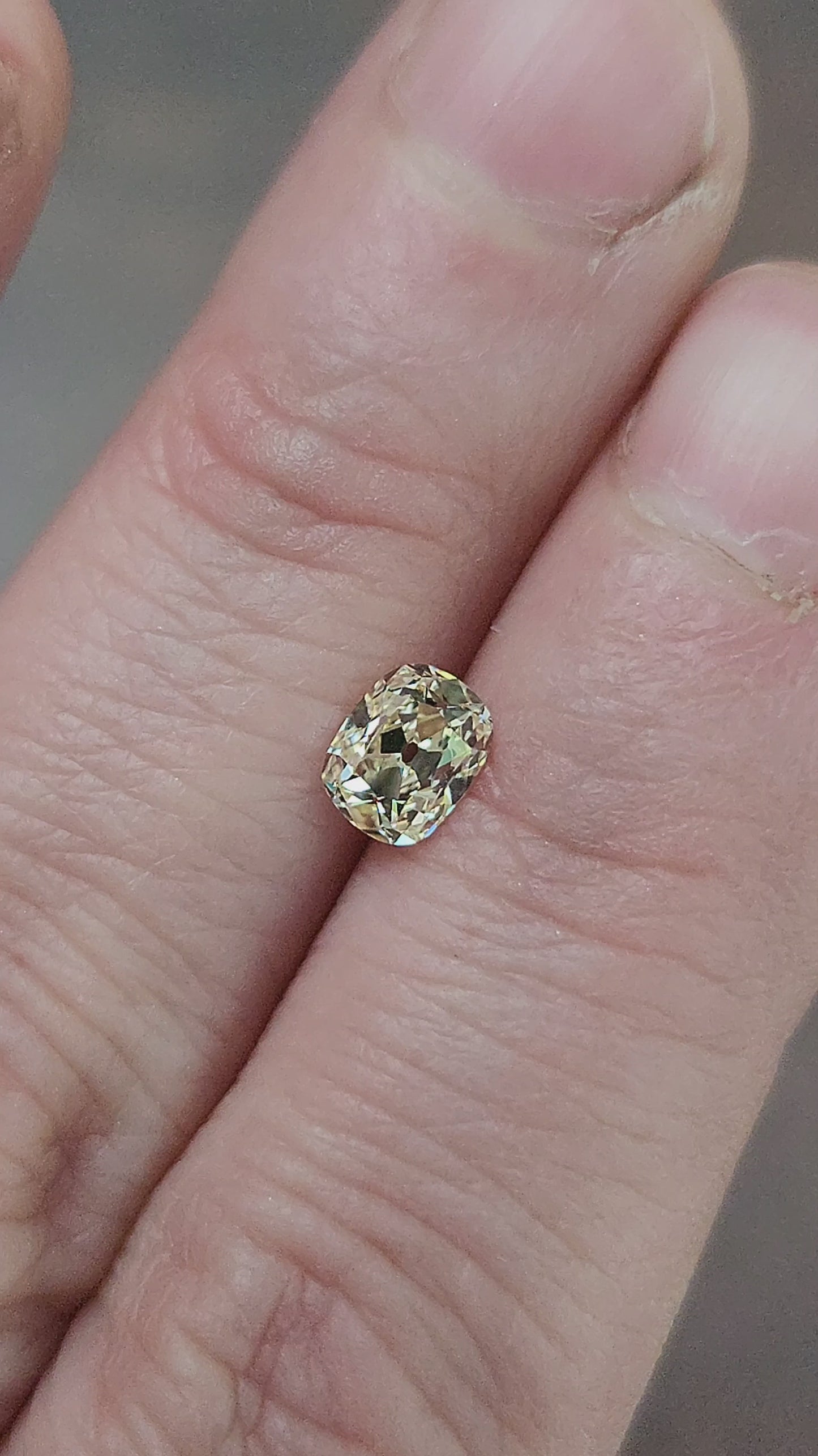 Load and play video in Gallery viewer, .70ct Natural Diamond Cushion Old Mine Cut
