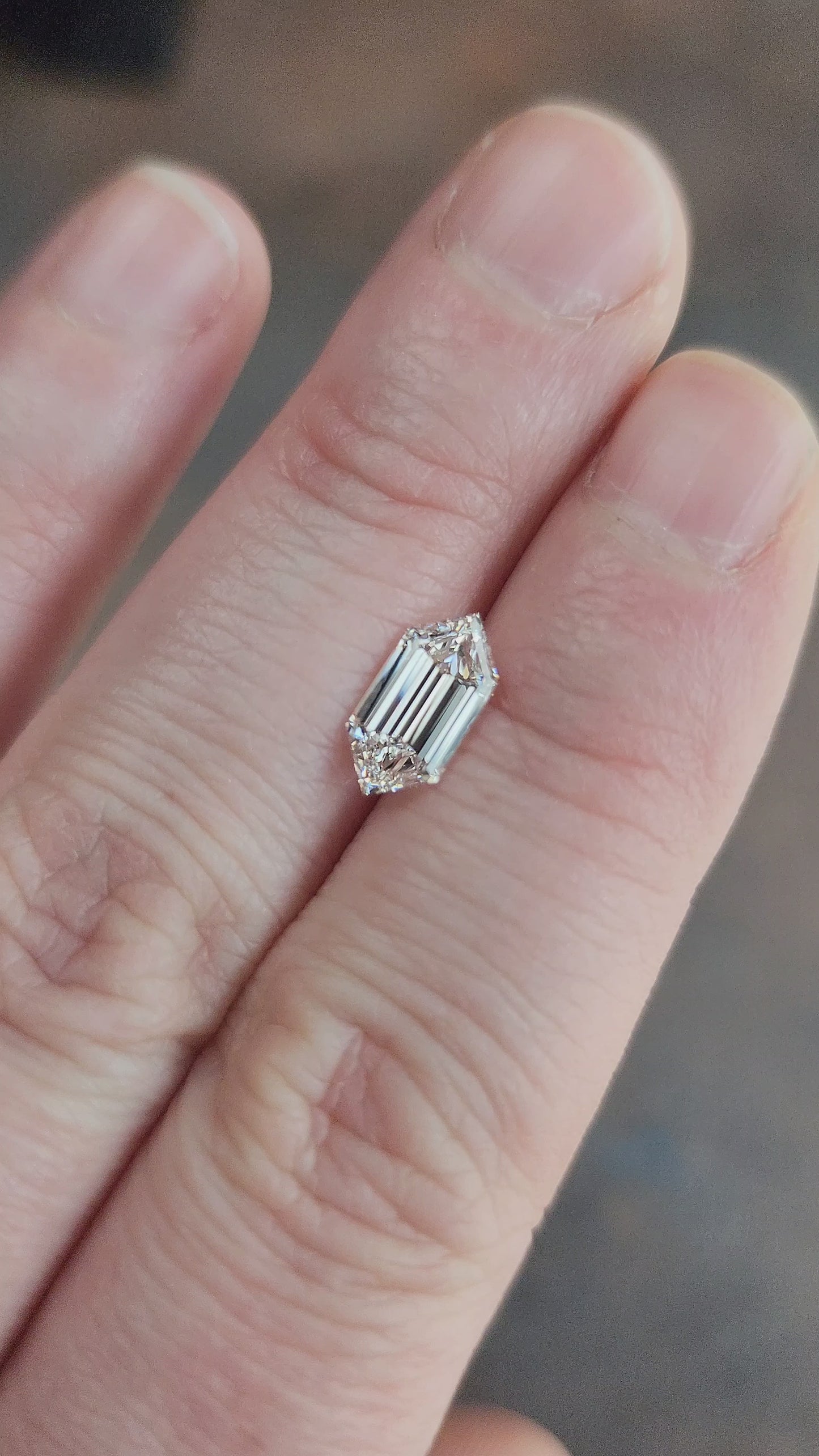 Load and play video in Gallery viewer, Duchess or Elongated Hexagon Lab Diamond Step Cut
