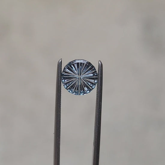 1.30ct Natural Gray Blue Round Montana Sapphire - Starbrite Cut by John Dyer