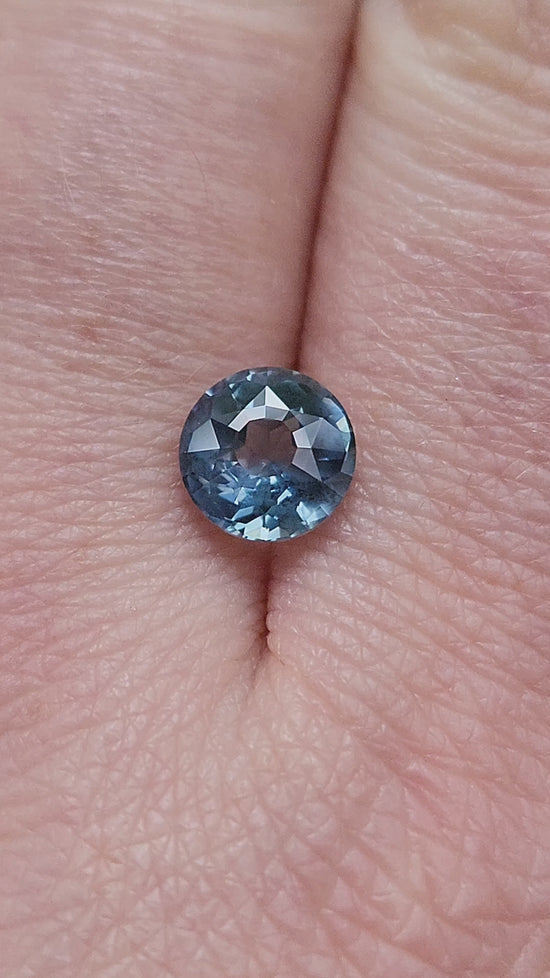 Load and play video in Gallery viewer, 1.92 Natural Round Blue Montana Sapphire Unheated
