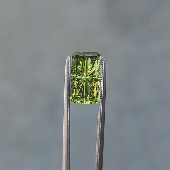 2.10ct Natural Green Tourmaline Rectangle - Starbrite cut by John Dyer