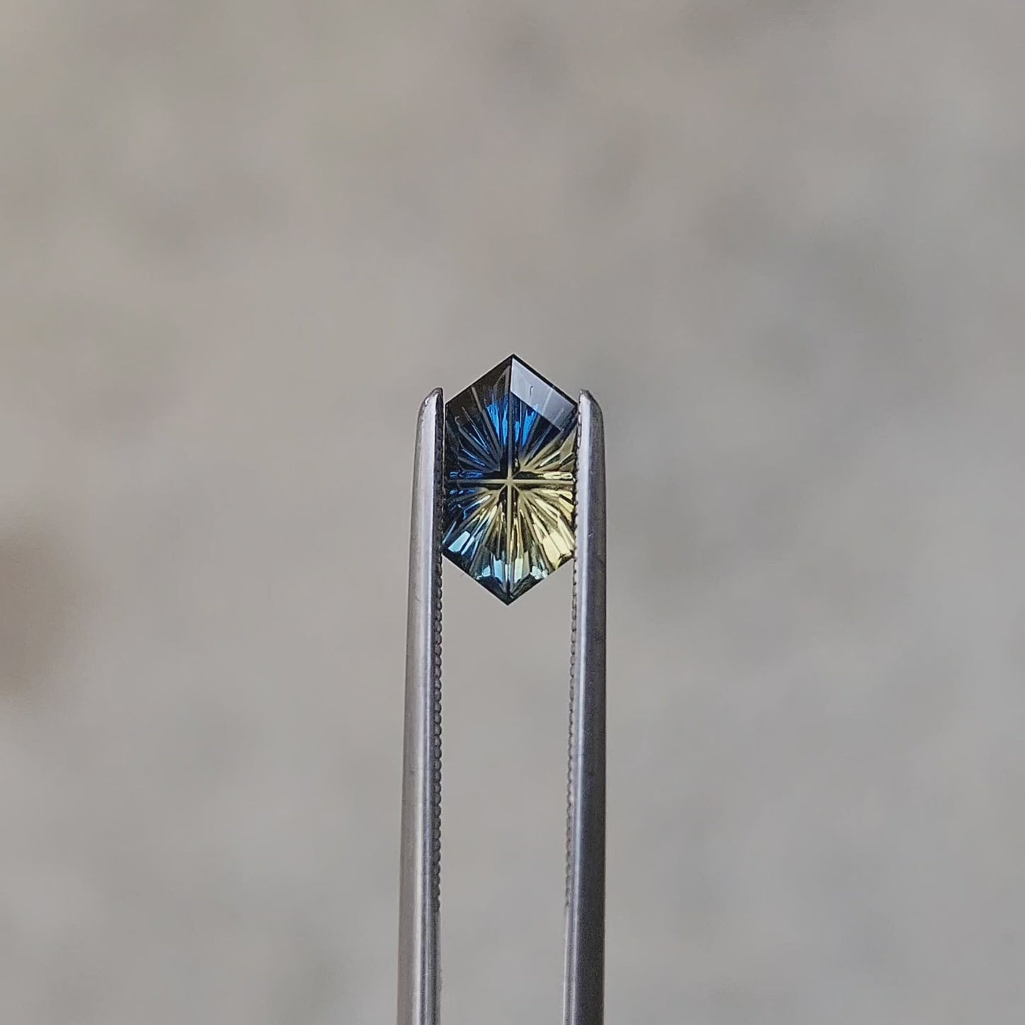 .73ct Natural Fantasy Parti Australian Sapphire Elongated Hexagon Duchess
