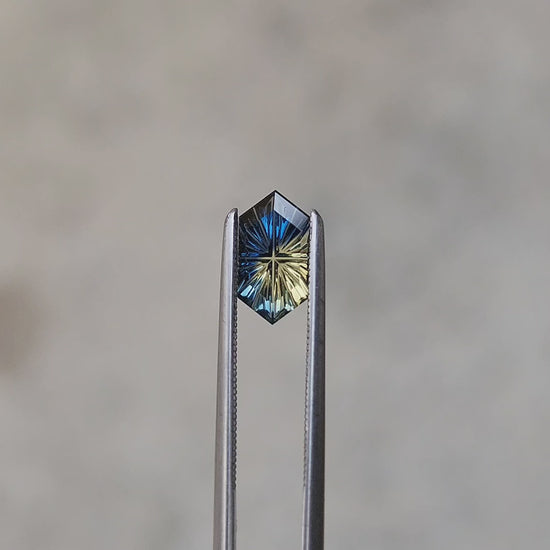.73ct Natural Fantasy Parti Australian Sapphire Elongated Hexagon Duchess