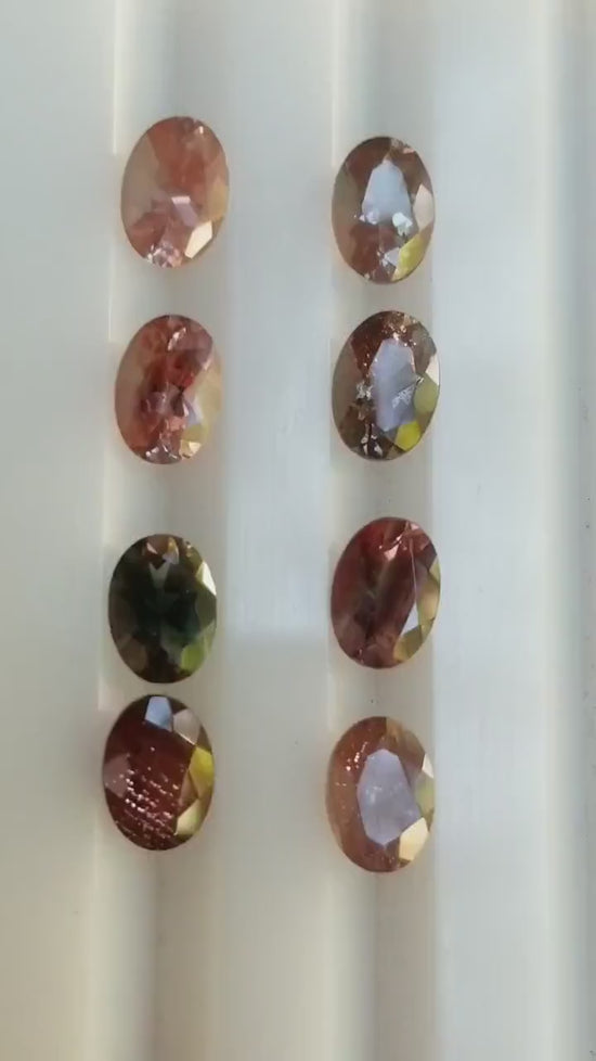 Load and play video in Gallery viewer, Pick your Sunstone - Oregon Sunstone Moon Fire Unique Engagement Ring - Witch Crescent Moon Ring - 14k Yellow, Rose or Palladium White Gold
