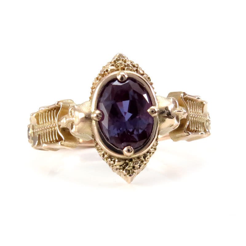 Haunted Catacomb Gothic Chatham Alexandrite Skeleton Engagement Ring ...