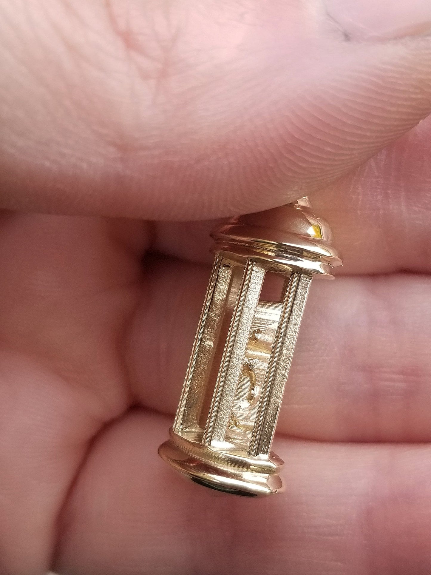 Hermit Lantern Necklace - 14k Yellow Gold - Candlelight - Diamond Flame