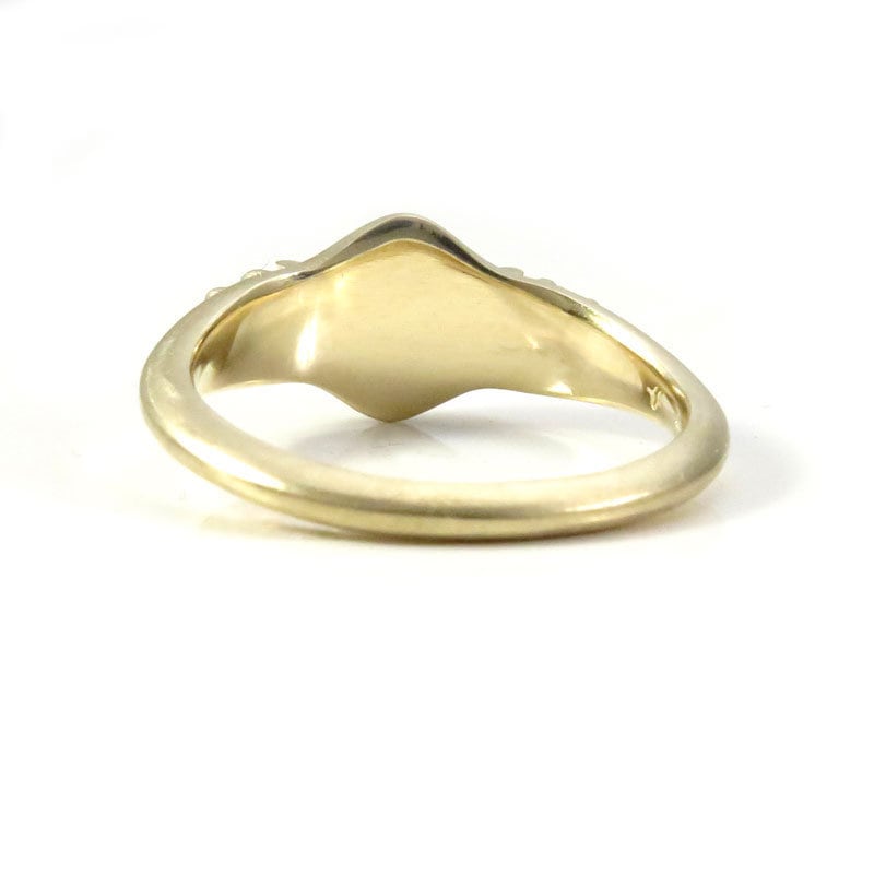 Load image into Gallery viewer, Ready to Ship Size 6 - 8 - Modern Moon Ring - Salt &amp;amp; Pepper Diamonds in 14k Yellow Matte Gold
