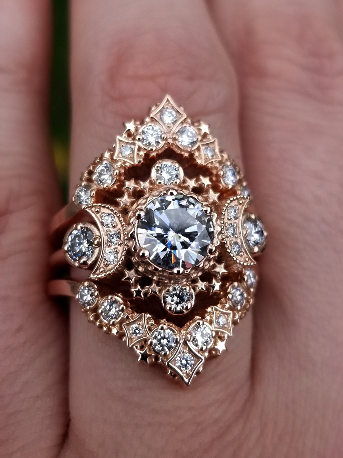 Custom Wedding bands 14k / 18k gold textured wedding rings Wedding Set – by  Angeline