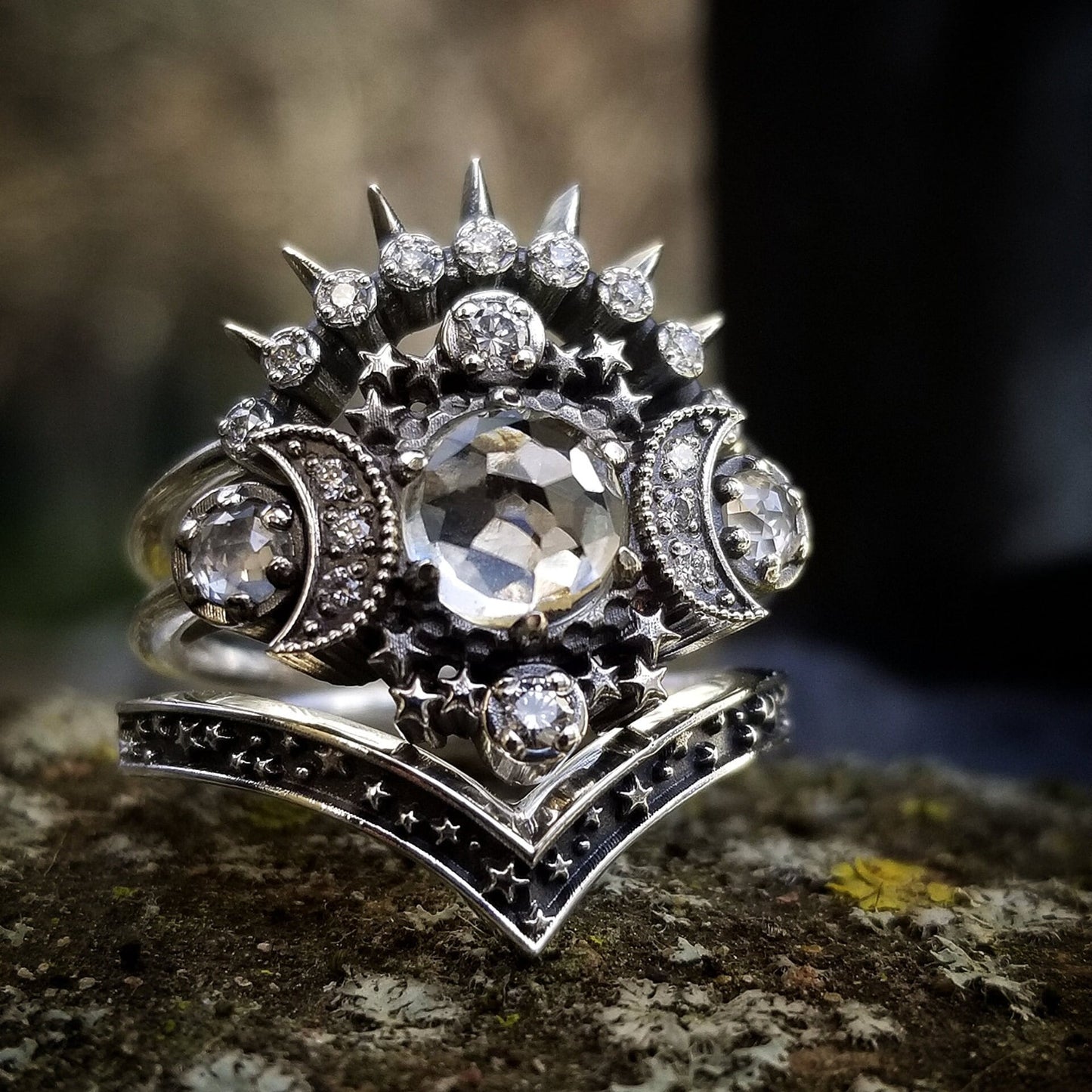 Oval Moissanite Engagement Ring Set 1.5ct VVS Moissanite Ring Vintage –  PENFINE